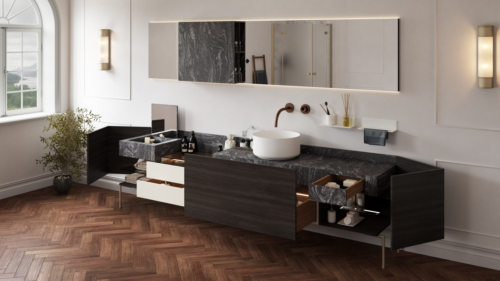 Ekskluzywna aranżacja łazienki i armatura premium – Bellissimo Home, Bulwary Książęce (Wrocław, Kępa Mieszczańska, 500m od Rynku).